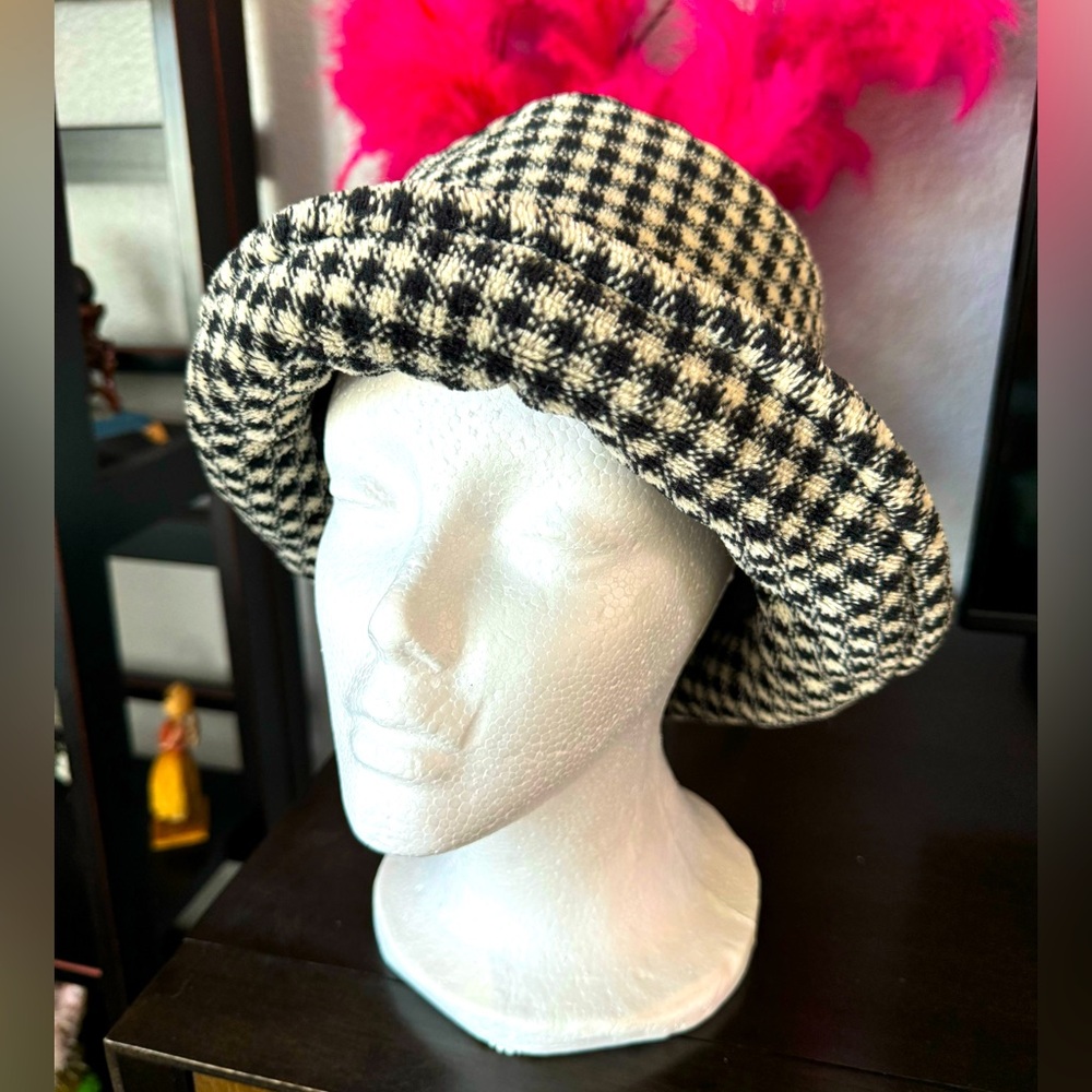Talbots Checkered Fleece Lined Hat